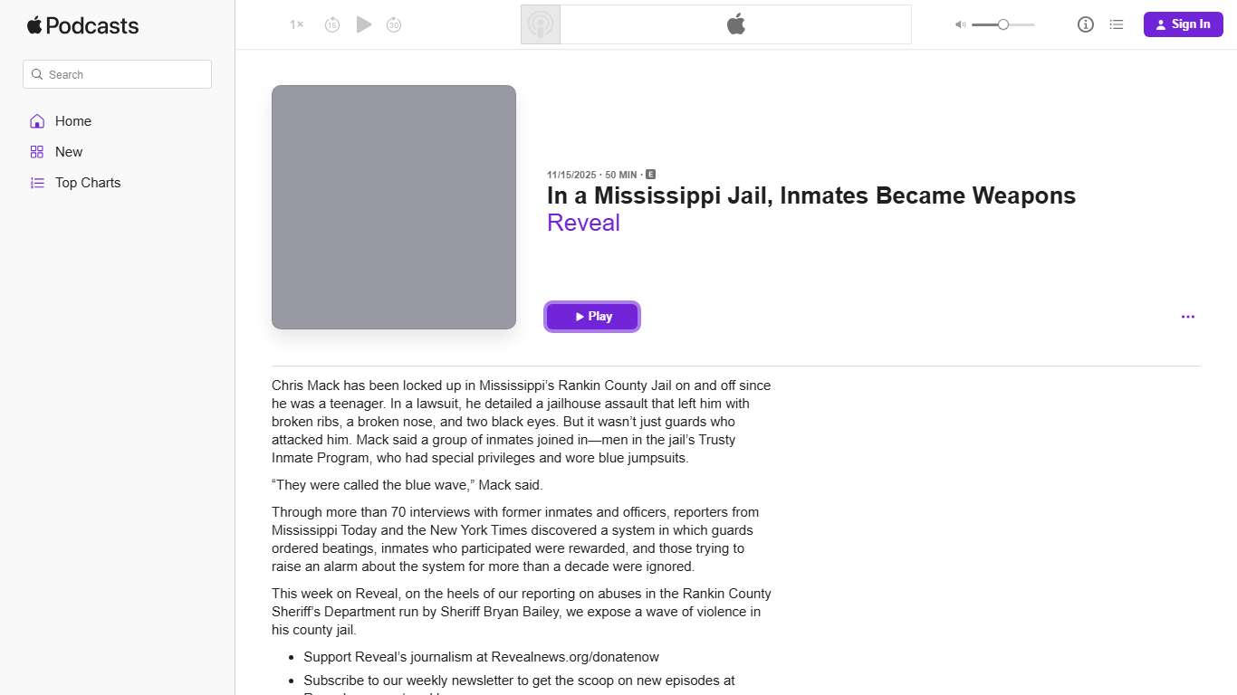 In a Mississippi Jail, Inmates… - Reveal - Apple Podcasts